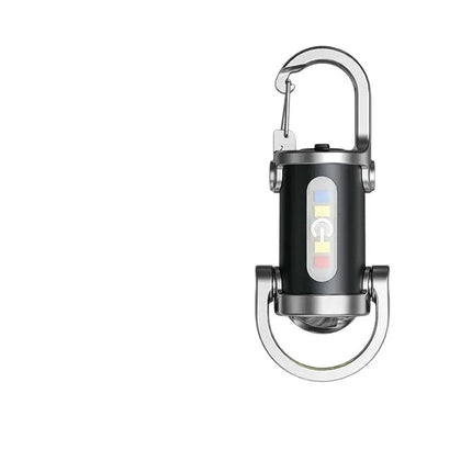 Mini Keychain Flashlight Rechargeable COB Pocket Work Light with Hook Emergency Warning Lamp for Camping Hiking Walking Outdoor