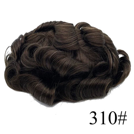 Wholesale 120% Density Thin Skin Base Human Hair Toupee for Men 100% Remi Hair PU Hairpiece Natural Look Hair Extension
