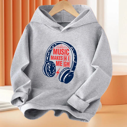 Gamer Gift Headset Kids Long Sleeve Hoodies Cool Spring Pullover Sweatshirts Boys Sportswears