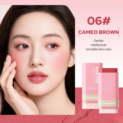 Life Girls Peach air multi purpose blusher stick,Natural and comfortable to wear, with a natural makeup effect. Highlighting blu