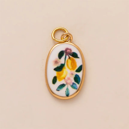 New Cartoon Series Strawberry Charm DIY Oil Drip Painting Colorful Charm Necklace