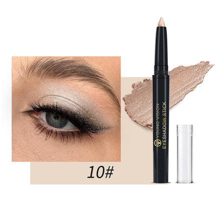 YOUNG VISION 12 Color Eyeshadow Stick Waterproof  Pearl Shimmer cream formula easy to color fine and smooth Woman makeup