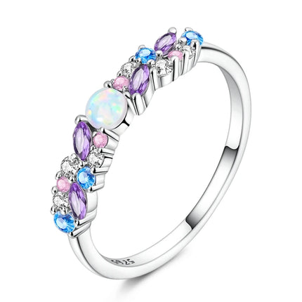 Shine Zircon Ring 925 Silver Original Stone Multi Layer Simple Infinitely Wide Rings For Women FineJewelry Wedding Party Gift