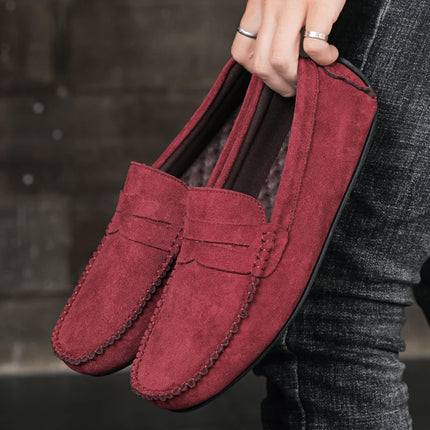 Fashion Suede Men Casual Shoes Breathable Leather Mens Loafers Slip on Male Driving Shoes Luxury Brand Comfortable Boat Shoes
