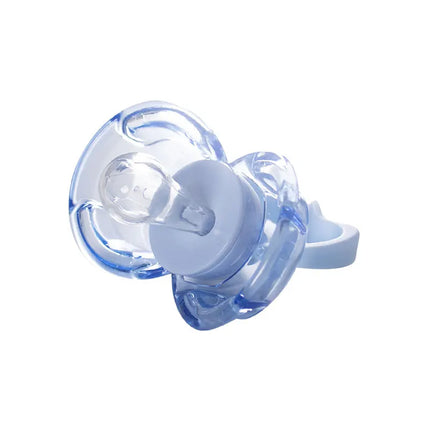 1pc Baby Pacifier With Automatically Close Dust Cover When Dropped Day Nighttime Round Flat Silicone Nipple Pp Handle Lid