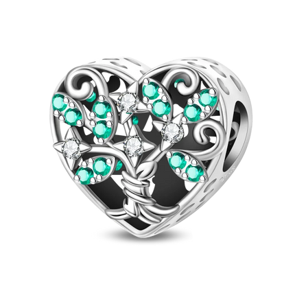 925 Sterling Silver Green Series Flower Tree Apple Pendant DIY Fine Beads Fit Original Charms Bracelet Women Jewelry Diy