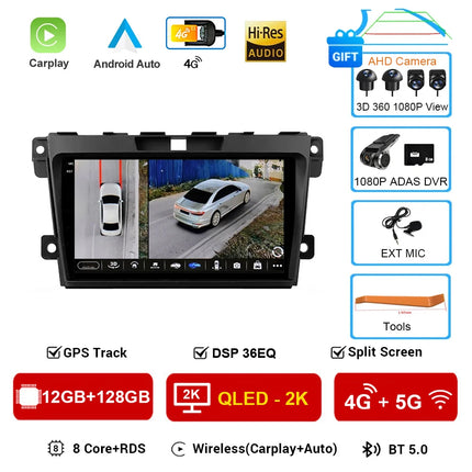 Android 16 DSP Car GPS Navigation Radio Multimedia Player For MAZDA CX-7 CX7 CX 7 2007 2008 2009 2010 - 2014 BT 5G WIFI