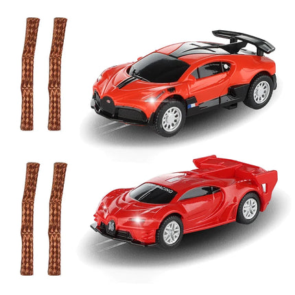 2pcs Slot Car 1/64 Scale Electric Racing High Speed Track Cars 1:64 with Lights Compatible Carrera Go Scalextric Toy