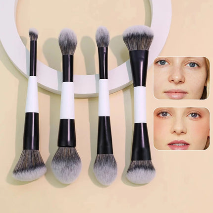 ★★★Double-ended Foundation Brush,Loose Powder, Blush Brush,Highlighter Brush,Beauty Tool,Contour Brush