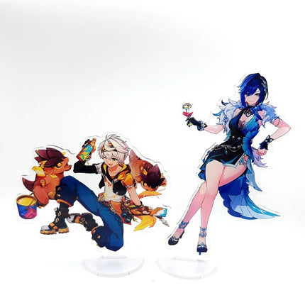 Genshin lmpact Anime Figure Acrylic Stand Lauma Flins Aino Ineffa Model Plate 1pc Desk Decor Standing Sign Game Fans Gifts Key