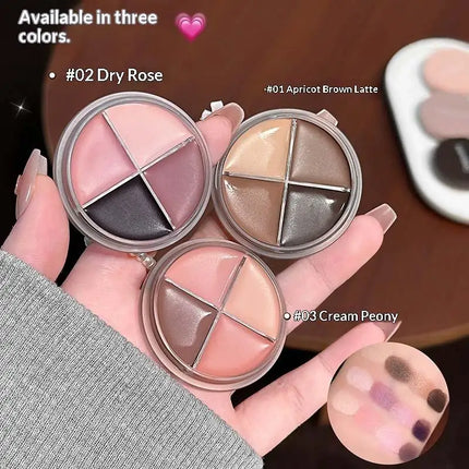 1Pc Eyes Makeup Set Cappuvini Matte Velvet Eyeshadow Palette 4 Colors with Eyeliner Highlighter And Contour Cute Beauty Cosmetic
