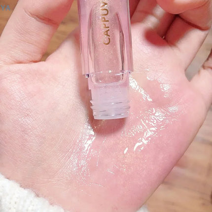 [YA]Cappuvini Transparent Crystal Jelly Lip Gloss Shiny Clear Mirror Moisturizing Lip Balm Glitter Liquid Lipstick Lip Oil