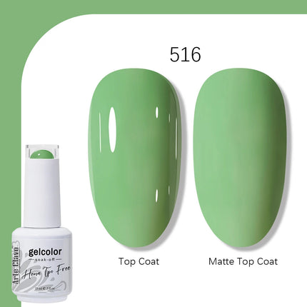 Arte Clavo Solid Color Gel Nail Polish 15ml Soak Off UV LED Gel Semi-Permanent Glitter Polish For Manicure Nail Art Salon Gel
