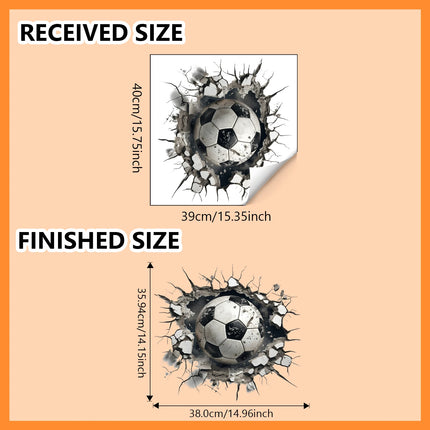 3D Visual Effect Football-Themed Home Decor Stickers, Suitable for Decorating Rooms, Exquisite Wall Stickers for the Living Room
