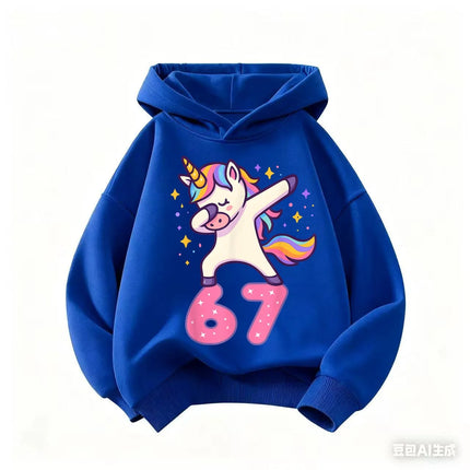 Wearing a star shaped fun printed autumn and winter casual hoodie for boys and girls, sports hooded sweatshirt with size 67