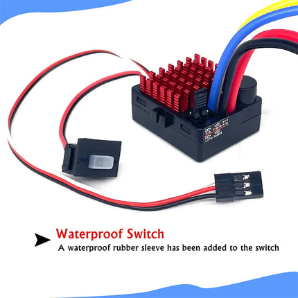 1060 RTR 60A ESC Brushed Electronic Speed Controller 2-3S LiPo Waterproof BEC 6V3A for 1/10 Axial SCX10 TRX4 TRX6 D90 HPI
