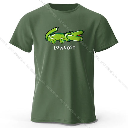 Men's Joke The Lowcost Printed T-Shirt 100% Cotton Oversized Funny Graphic Tees for Women Summer Tops Casual Streetwear