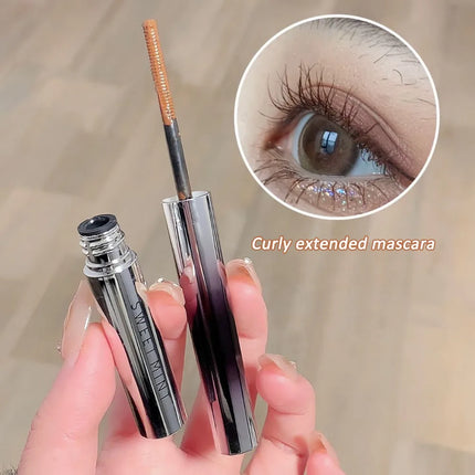 Metal Iron Mascara Silk Fiber Ultra-Fine Brush Black Brown Waterproof Lasting Curling Fast Dry Eyelash Extensions Eyes Makeup