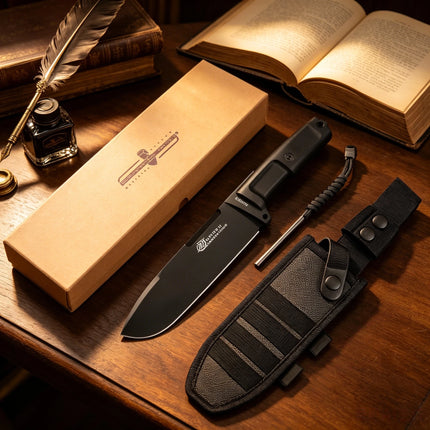 ONTOS II - High-Strength Camping Emergency Outdoor Knife, Made of N690 Steel, Compact Fixed Blade Fruit Knife