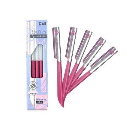 5pcs Pink Steel Eyebrow Epilator Sets for Women Makeup Eyebrows Hair Removal Styling Tool Blade Facial Sourcil Razor Trimmer