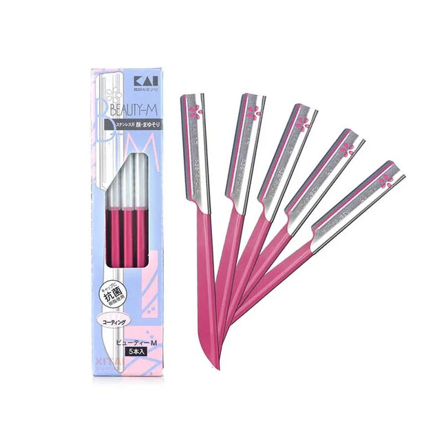 5pcs Pink Steel Eyebrow Epilator Sets for Women Makeup Eyebrows Hair Removal Styling Tool Blade Facial Sourcil Razor Trimmer