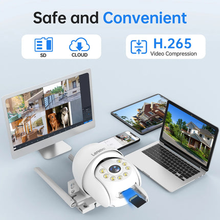 Lenovo 3K HD Wifi PTZ IP Camera Outdoor 5X Digital Zoom Auto Tracking ONVIF CCTV IP Camera Security Video Home Surveillance