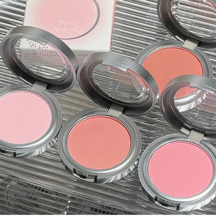 Single Matte Blusher Palette Blush Cream Contour Makeup Face Blusher Natural Cheek Tint Brighten Waterproof Peach Blush Cosmetic