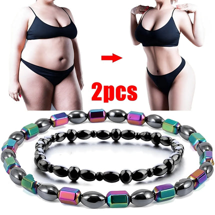 Magnetic Weight Loss Effective Anklet Bracelet Black Gallstone Hematite Stimulating Acupoints Therapy Arthritis Pain Relief