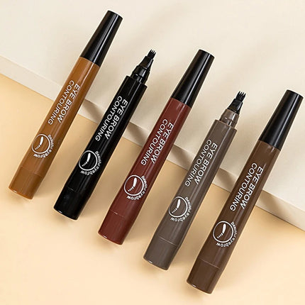4 Point Eyebrow Pencil 5 Colors Waterproof Liquid Eyebrows Pen Lasting Red Brown Brow Pencil High Quality Eyebrow Makeup Pencil