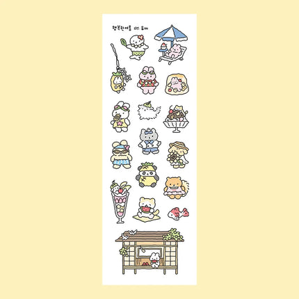 Cartoon Stickers Korean Cute Graffiti Style Rabbit Stickers Kawaii Cartoon Animal Stickers Hand Account Diary Scrapbook Stickers