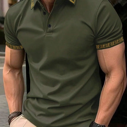 The new men's short-sleeved POLO shirt for summer 2025 features a casual, fashionable, and breathable 3D pattern print