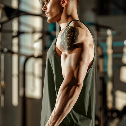 Summer New Men's Tank Top Quick Dry Fitness Tank Top Breathable Comfortable Casual Tank Top Running Pattern Printed Tank Top