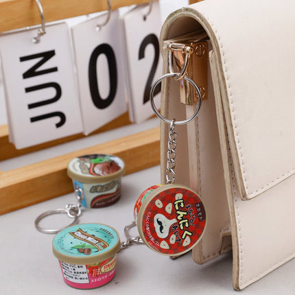 Funny Japanese Miniature Keychain Ice Cream Cone Slow Rebound Pinch Pendant Creative Food Play Flavors Pudding Key Ring Chain
