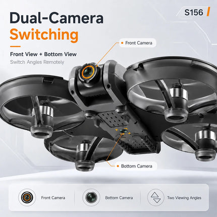 Drone Brushless Motor Wind Resistant RC Drone 12.5cm Large Screen Remote Control 360° Surround Protection Optical Flow Hover One Button Control Toy Drone