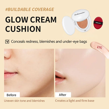 NEW Glow CC Cream Foundation Cushion Waterproof Long-lasting Brighten Foundation Cream Women Base Makeup Face Korean Cosmetics
