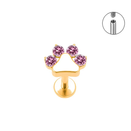 PUTITUP Official F136 High-Quality Titanium Alloy Zirconia Stud Earring Set Fashion Ear Cartilage Lip Stud Body Piercing Jewelry