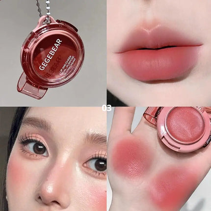 GEGEBEAR Dual-Use Lip And Cheek Cream Blush Waterproof Non Stick Cup Natural Cheek Pink Red For Female Facial Lip Cosmetics