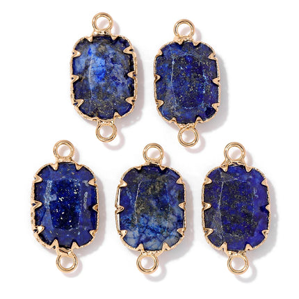 Blue Lapis Lazuli Pendant Gems Cross Hand Oval Shape Natural Stone Lapis Lazuli Charms for Jewelry Making Necklace DIY Bracelet