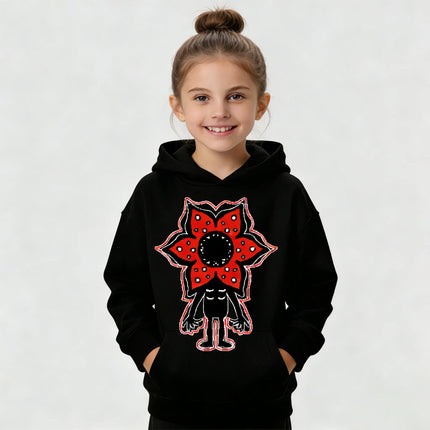 Eddie Munson Demogorgon Hoodie for Kids Cannibal Flower Print Cotton Sweatshirt for Boys and Girls Perfect for Cosplay