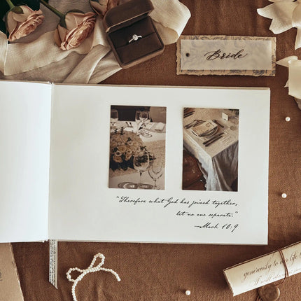 Custom Linen Wedding Guest Book Polaroid Photo Album Engagement Anniversary Scrapbook Reception Keepsake Book Birthday book