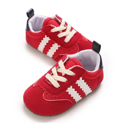 Fashion color blocking casual shoes Baby First Walkers 0-18M newborn children's canvas sports shoes soft soled baby shoes