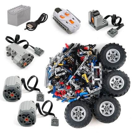 MOC 4WD 4 Wheels Drive Climbing Car with Suspension Shocks Technology Off-Road Car Remote Control Power Servo Motor Toys Gifts