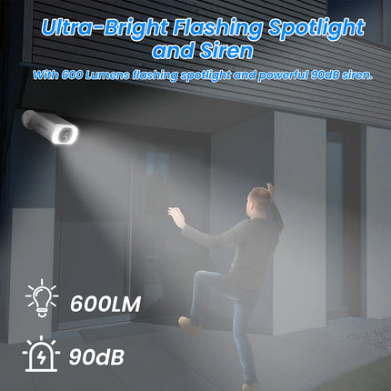 ANRAN 2K Solar Camera Wireless Home Protection Security Camera 2.4G WIFI Cam With Solar Panel Floodlight Full Color Night Vision