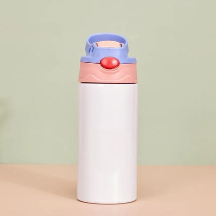 350ml Sublimation Straight Sippy Cup Flip Top Kids Bottle Stainless Steel Double Wall Water Tumbler with Straw Sippy Bottle