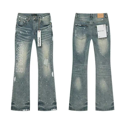 2026 RTA Men's Slim Fit Jeans Collection Distressed Ripped Paint Splatter Studded Patch Vintage Washed Streetwear Fashion Pants