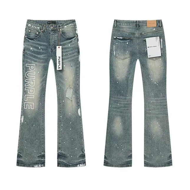 2026 RTA Men's Slim Fit Jeans Collection Distressed Ripped Paint Splatter Studded Patch Vintage Washed Streetwear Fashion Pants