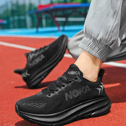Men's Running Shoes Jogging Breathable Mesh Cushioning Non-Slip Outdoor Luxury shoes Couple Trainer Race Sneakers Off-road Shoes