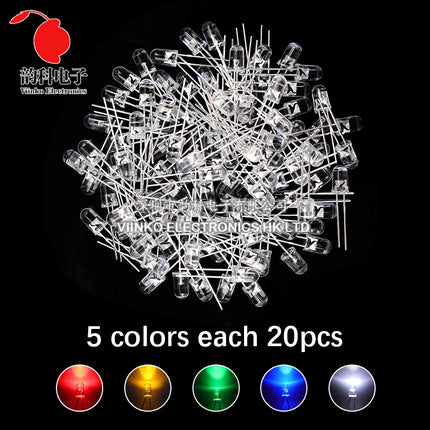 3MM 5MM Light Emitting Diodes Electronics Kit Box F3 F5 LED Diode Assorted Kit White Green Red Blue Yellow Orange