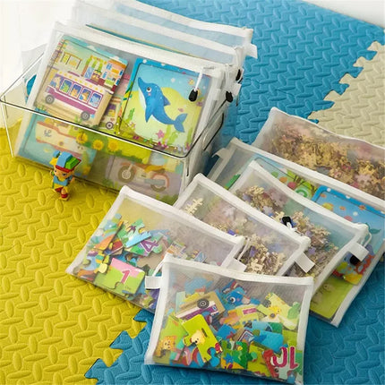 8pcs Zipper Mesh Bags, 3 Sizes, Zipper Mesh Bags, Waterproof Clear Travel Bags, Office Supplies Document Bags With Zipper