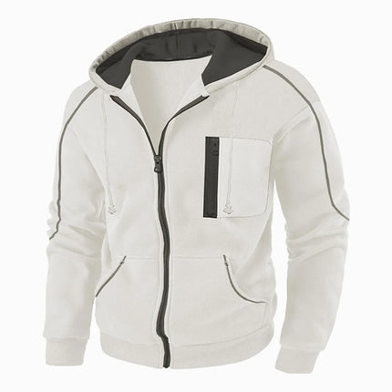 Men's Full Zip Hoodie Jacket Hooded Plain Pocket Sports Outdoor Daily Sports Hot Stamping Designer Basic Casual Sweatshirts